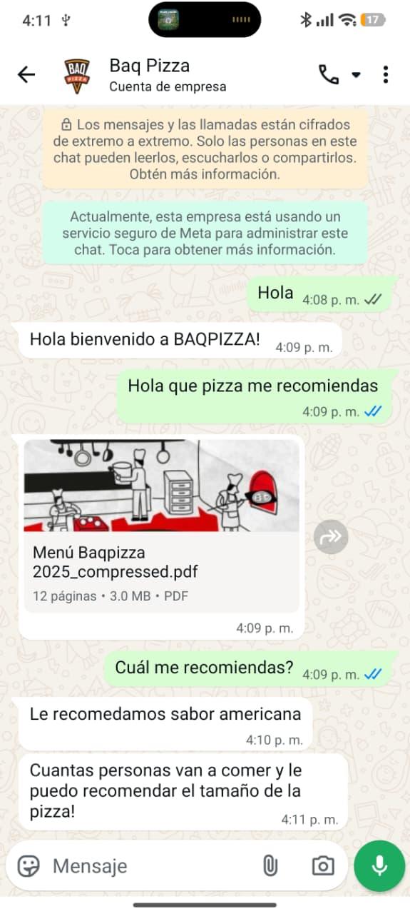 Demo de Baq Pizza - Asistente IA